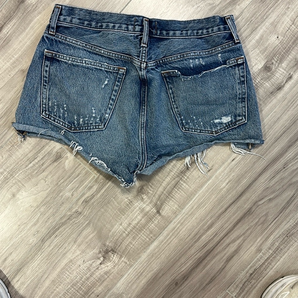 Agolde Parker Shorts Women's Blue Denim Shorts - Picture 5 of 6